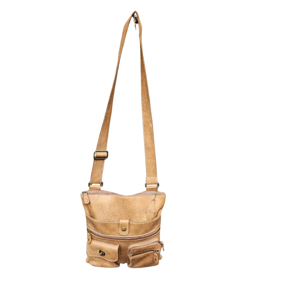 Roots Brown Leather Shoulder Bag